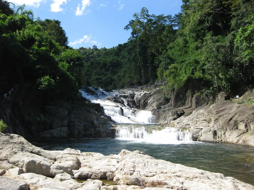 Yang Bay mountain waterfall